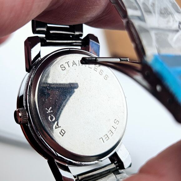 Women's Steampunk Watch Silver & Copper Tone Artsy Geometric Avant Garde Unique - Picture 8 of 8